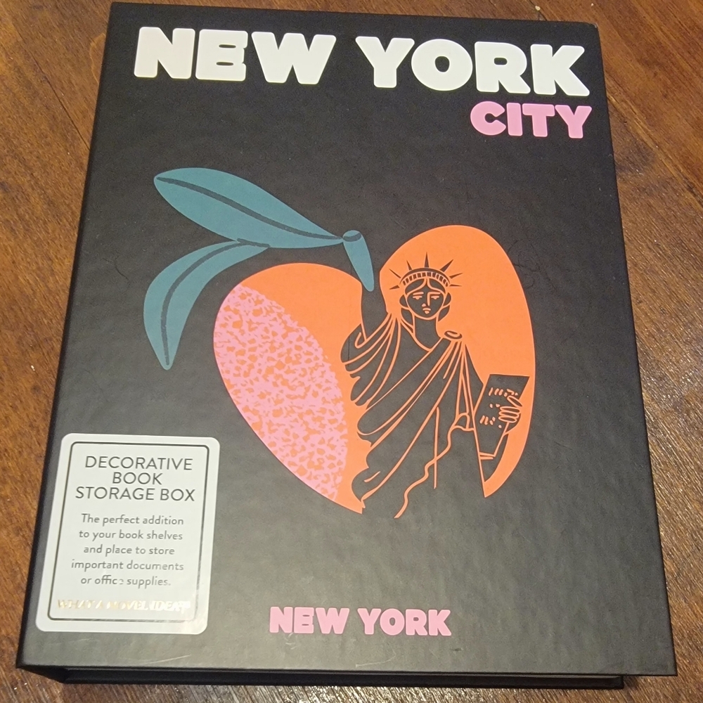 New York City Decorative Book Storage Box - Black and Orange